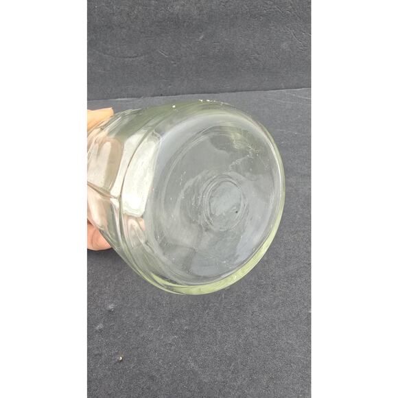 Embossed TEA Glass Canister Jar Clear Kitchen Storage with Metal Lid Paneled - Picture 7 of 8